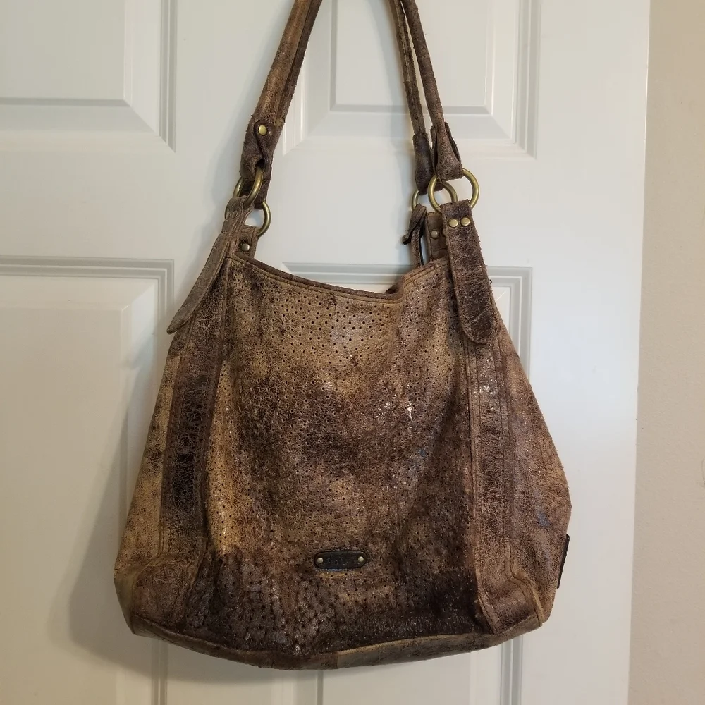 Frye Deborah Studded Star Distressed Handbag - Picture 2 of 16